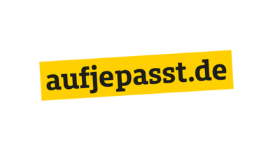 Logo Kampagne #aufjepasst Logo der Kampagne #aufjepasst auf weißem Hintergrund