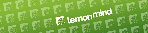 LemonMind Logo in front of green signet pattern