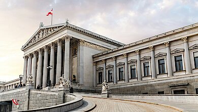 Austrian parliament building in Vienna