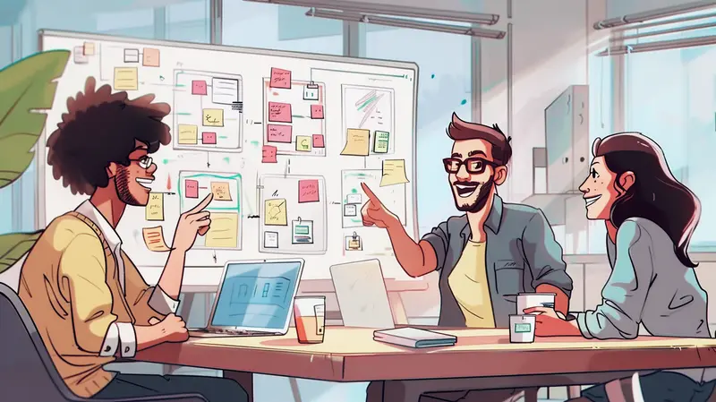 om Chaos zur Klarheit – strukturierte Analyse im Workshop Workshop-Team arbeitet konzentriert am Whiteboard.